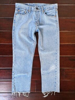 Levi’s 511 Slim Fit Jeans 29x30 Light Wash Raw Hem Distressed